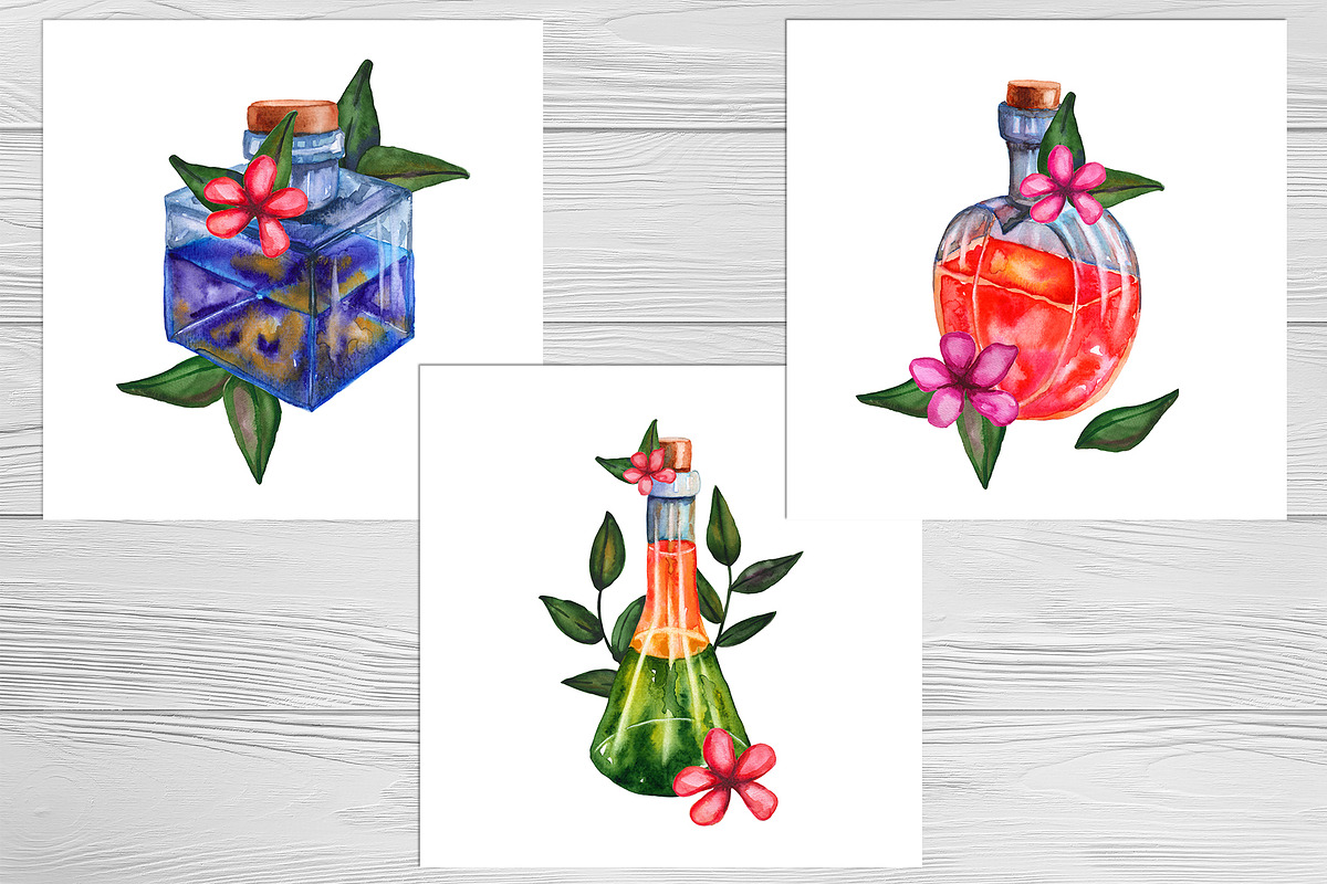 Watercolor magic potions collection, a Food Illustration by Olha's watercolor (Photo 2 of 7)