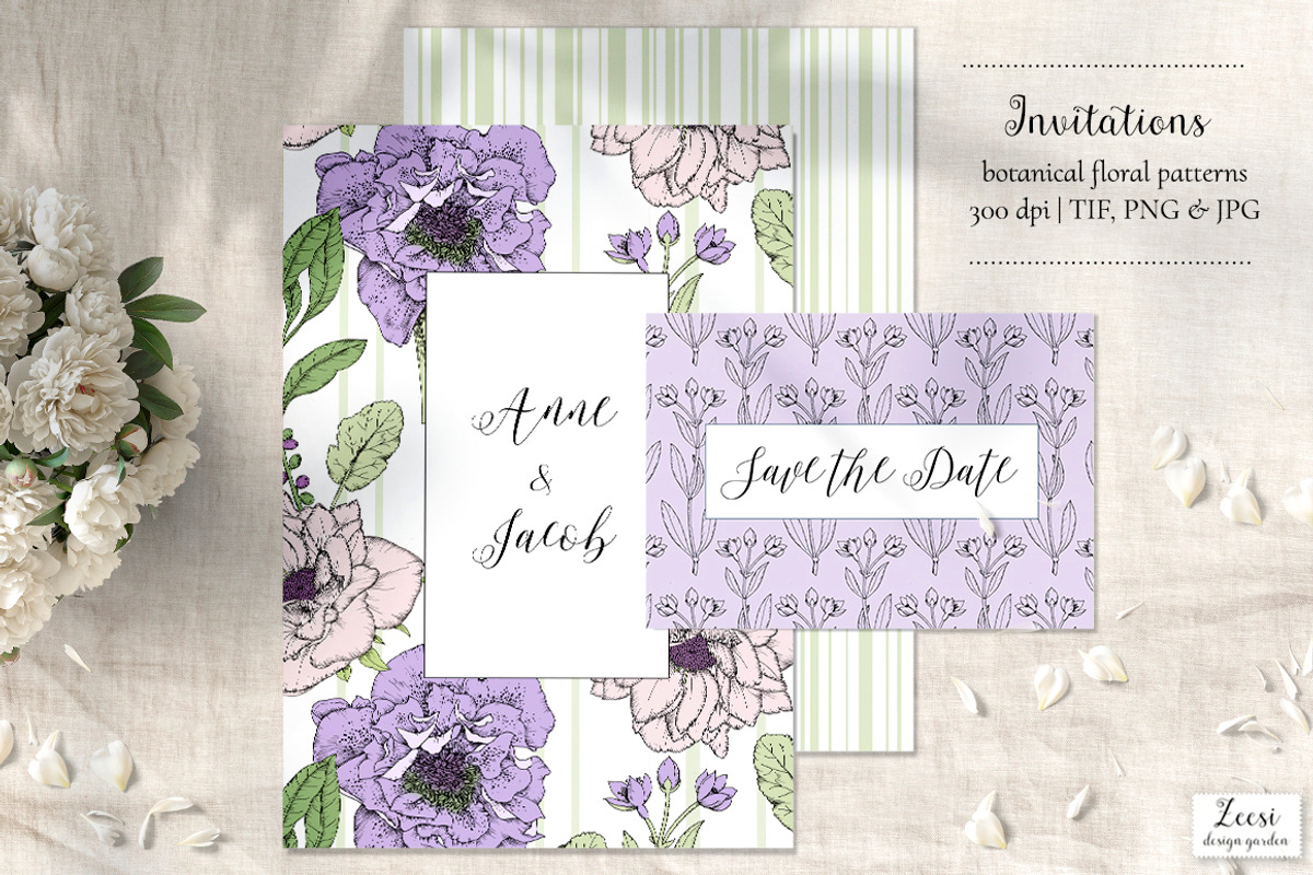 Inked Periwinkle Patterns & Motifs, a Pattern Graphic by Zeesi Design Garden (Photo 3 of 9)