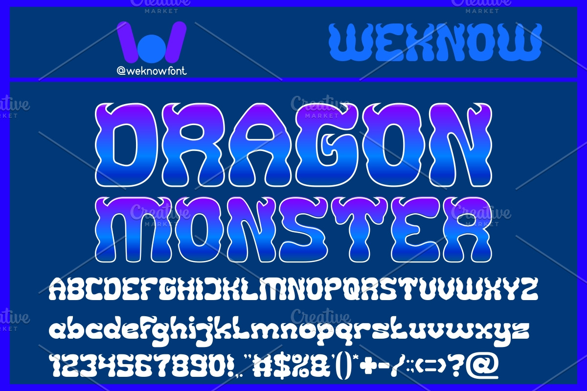 Dragon Monster font, a Font by weknow (Photo 1 of 8)