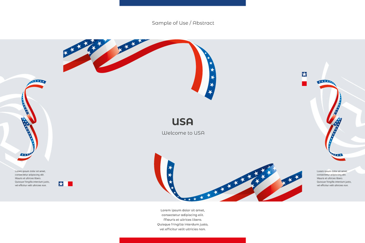USA flag ribbon vector, a Templates & Theme by Simbos (Photo 9 of 9)