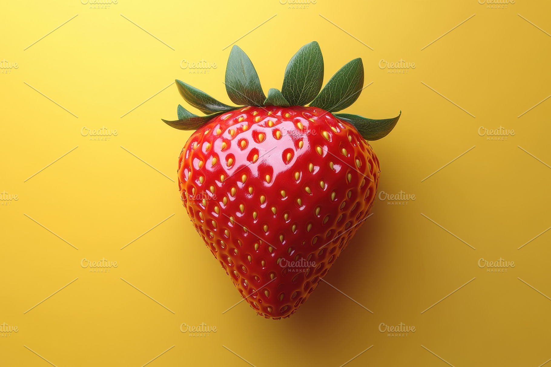 Fresh red strawberry against a brigh, a Photo by Tanuart