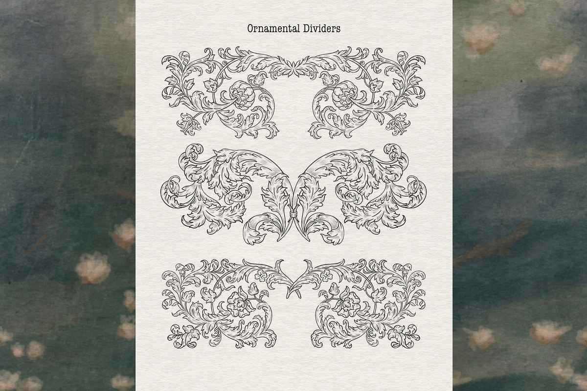 Baroque Floral Ornaments, a Decorative Illustration by heyXeni (Photo 4 of 11)