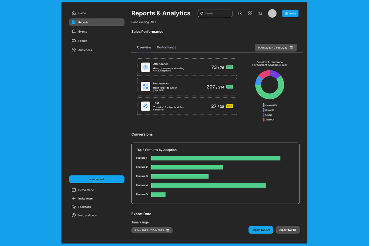 Dark Admin Dashboard Control Backend, an UI Kit Template by nagaredesignstudio (Photo 5 of 6)