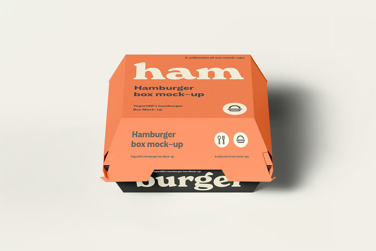 Hamburger Box Mockup, a Packaging Mockup by zippypixelstudio (Photo 3 of 8)