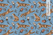 Running foxes. Set seamless pattern., a Pattern Graphic by Kseniakrop (Thumbnail 2 of 6)