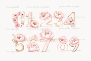 Pink Flowers Alphabet Clipart, a Decorative Illustration by GlamArtZhanna (Thumbnail 5 of 8)