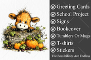 Whimsical Autumn Farm Animal Clipart, a Seasonal Illustration by Canvas Craft (Thumbnail 3 of 10)