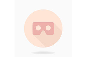 Fine Flat Icon With VR Logo, an Icon by FineArtStudio