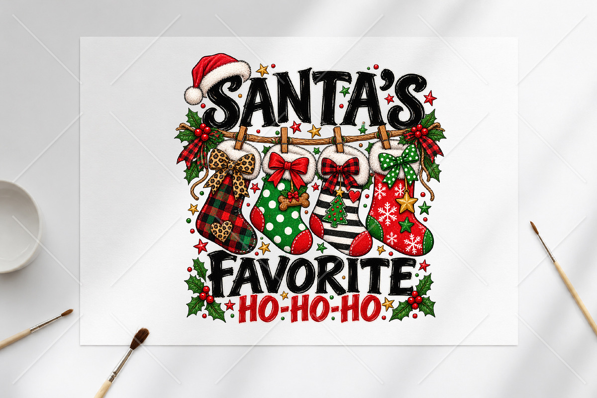 Santa's Favorite Ho Ho Ho Christmas, a Seasonal Illustration by Canvas Craft (Photo 6 of 6)