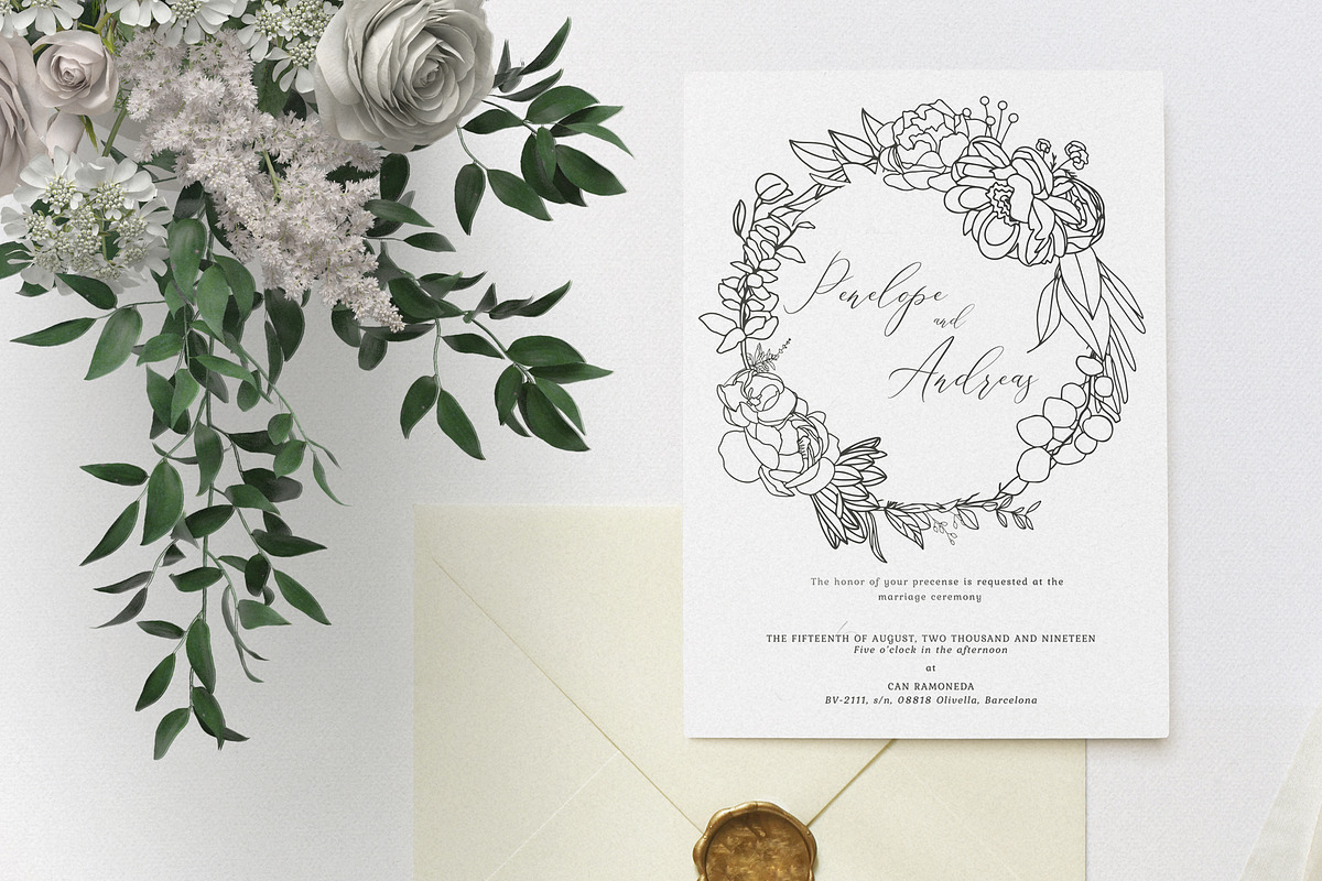 Elegant floral collection.Line art, a Decorative Illustration by Vera●Suleimanova (Photo 7 of 15)