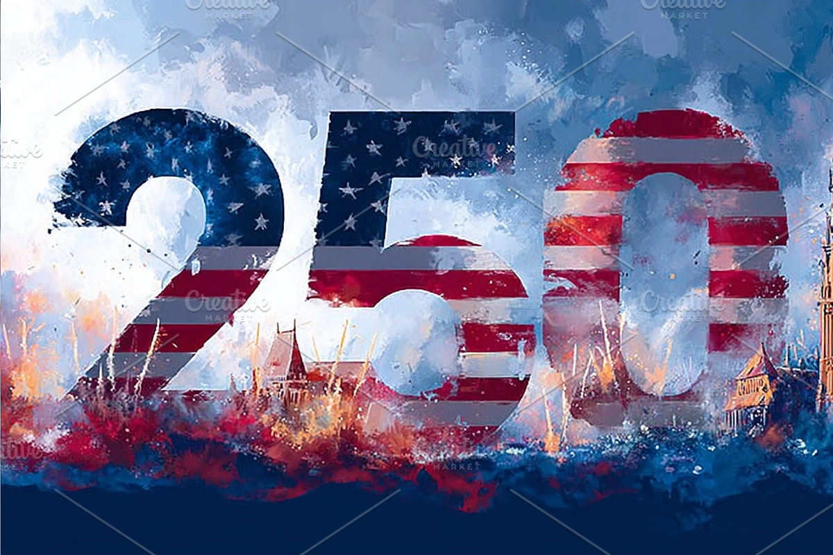 USA 250 celebration background, a Decorative Illustration by 3D assets for your awesom (Photo 1 of 3)