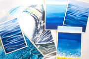 6 watercolor SEA backgrounds, an Illustration by Olga Bonitas (Thumbnail 5 of 5)