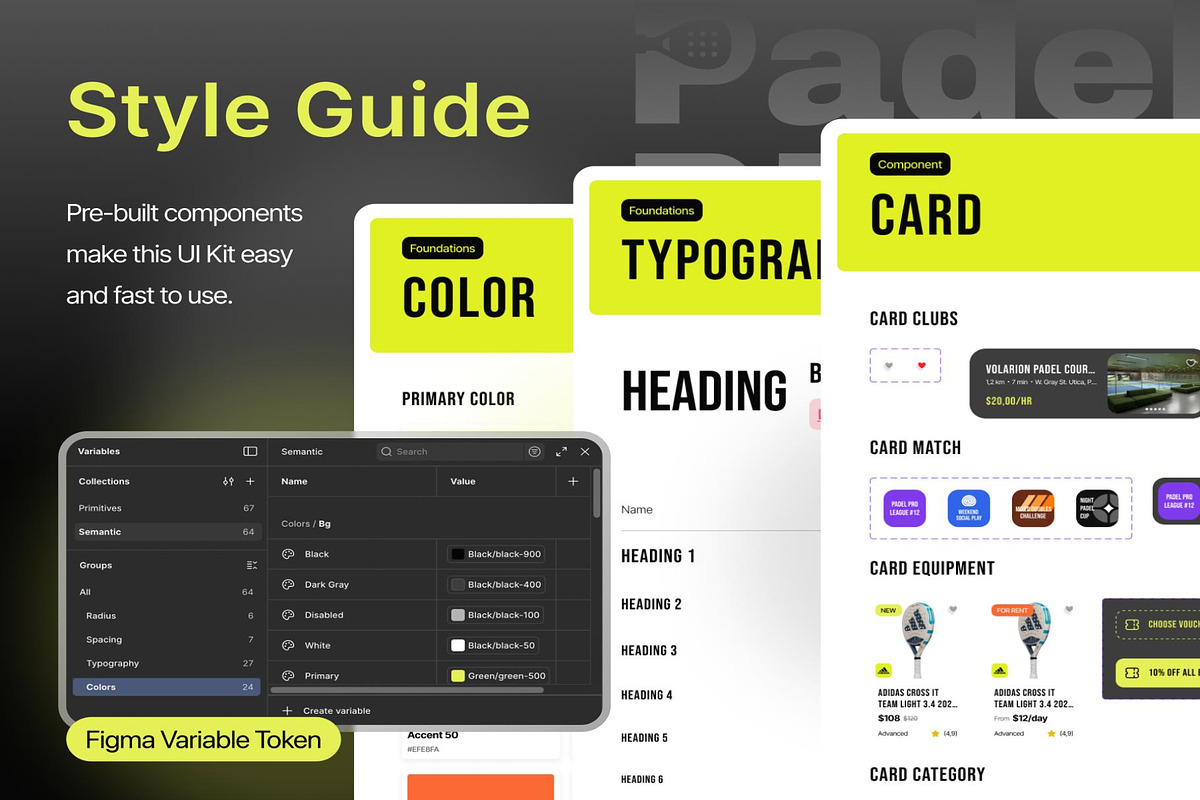 Padel Booking & Shopping App UI Kit, an UI Kit Template by Creative Perspective (Photo 4 of 6)