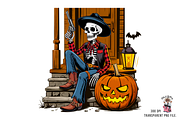Halloween Cowboy Skeleton PNG Bundle, a Graphic by Black Gallery (Thumbnail 6 of 11)