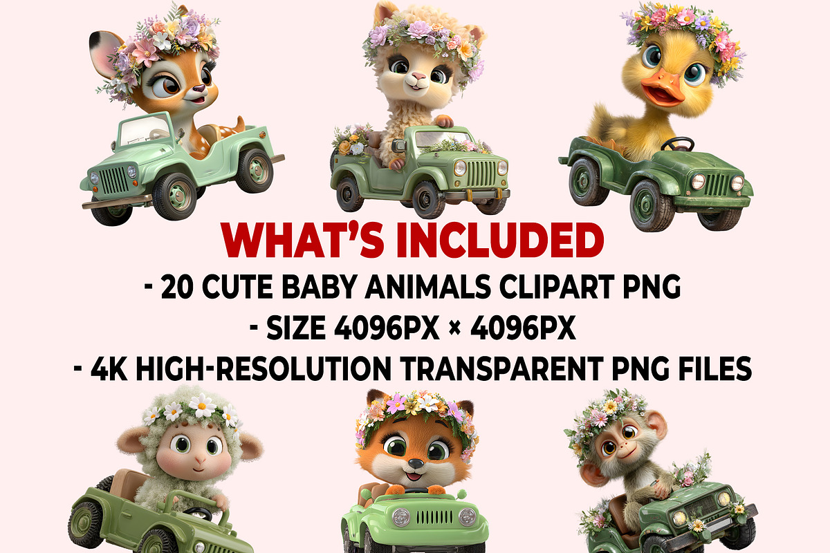 Baby Animals Clipart PNG Bundle, a Graphic by M9 Design (Photo 7 of 7)