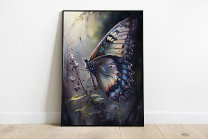 Watercolor Blue Butterfly Artwork