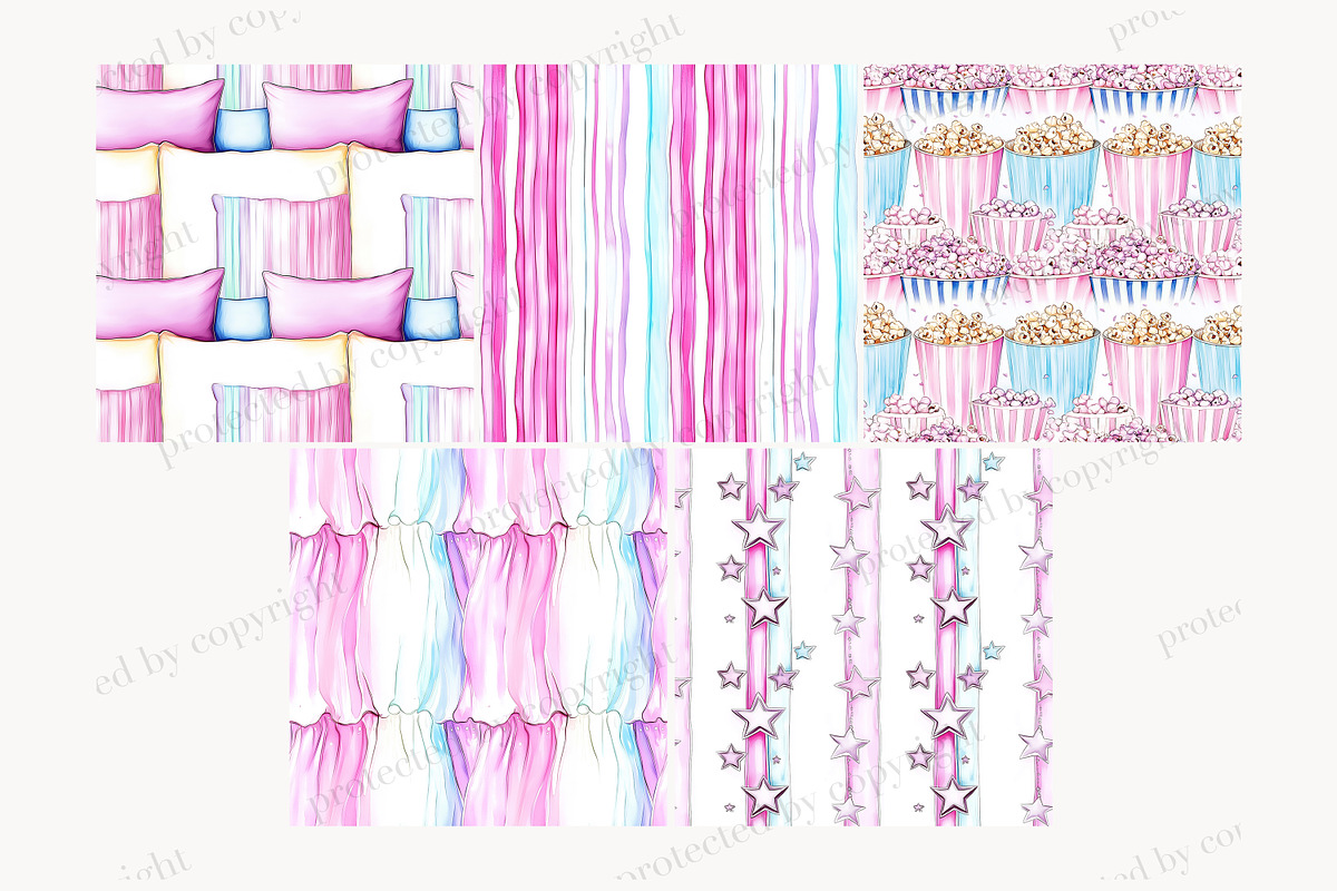 Cozy Pajama Party Digital Paper Set, a Pattern Graphic by GlamArtZhanna (Photo 4 of 4)