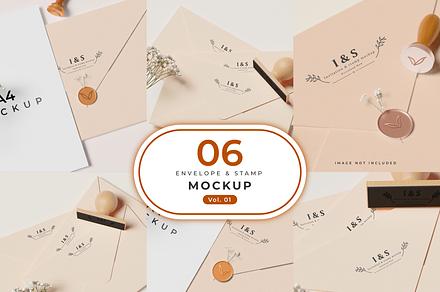 Envelope & Stamp mockup bundle