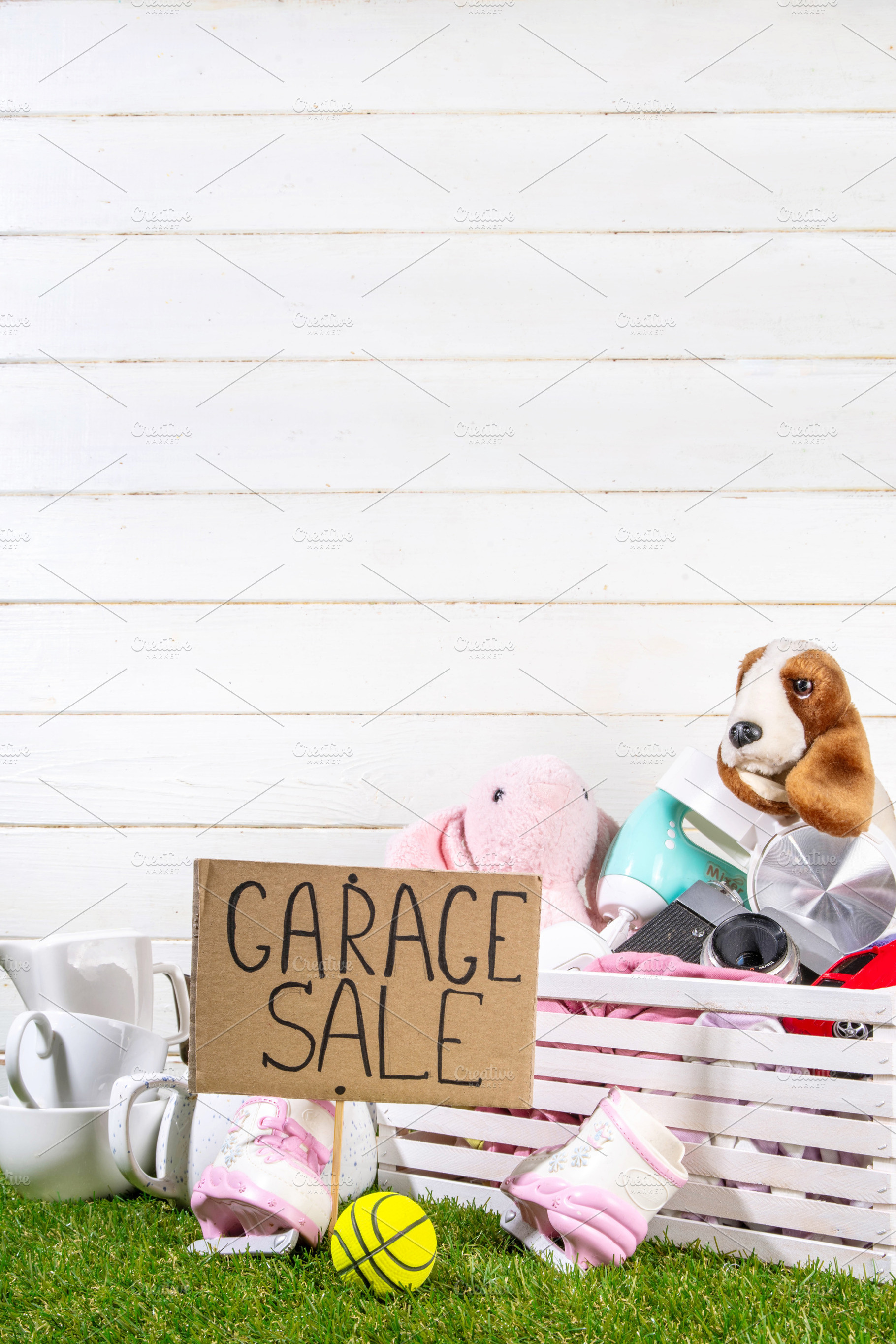 Spring garage sale concept background, a Holiday Photo by Rimma