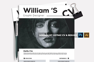 Minimalist Gothic CV & Resume