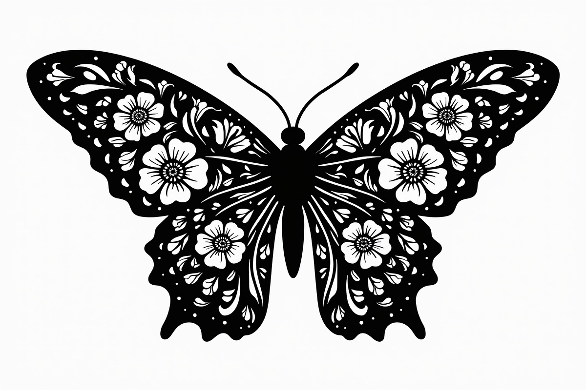 Flying Butterfly Vector Silhouette, an Illustration by Amazin_art (Photo 4 of 21)