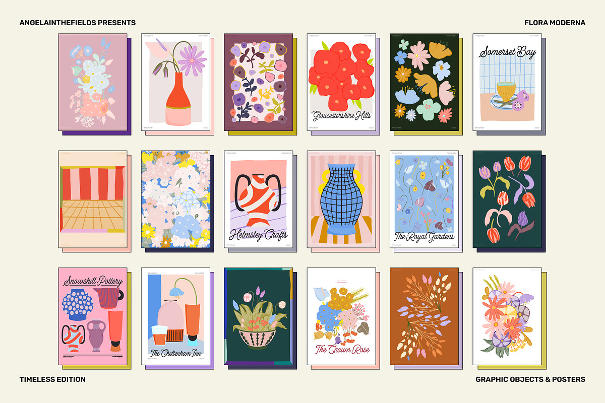 300+ Flora Moderna Vector Clipart, a Decorative Illustration by angelainthefields (Photo 14 of 23)