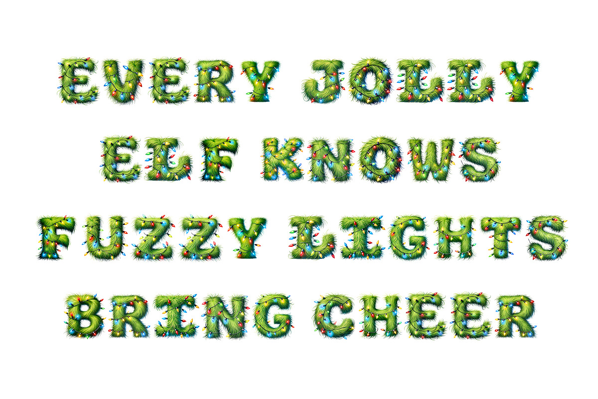 Grinch Lights 3D Font, a Font by Loudoun Design Co. (Photo 4 of 6)