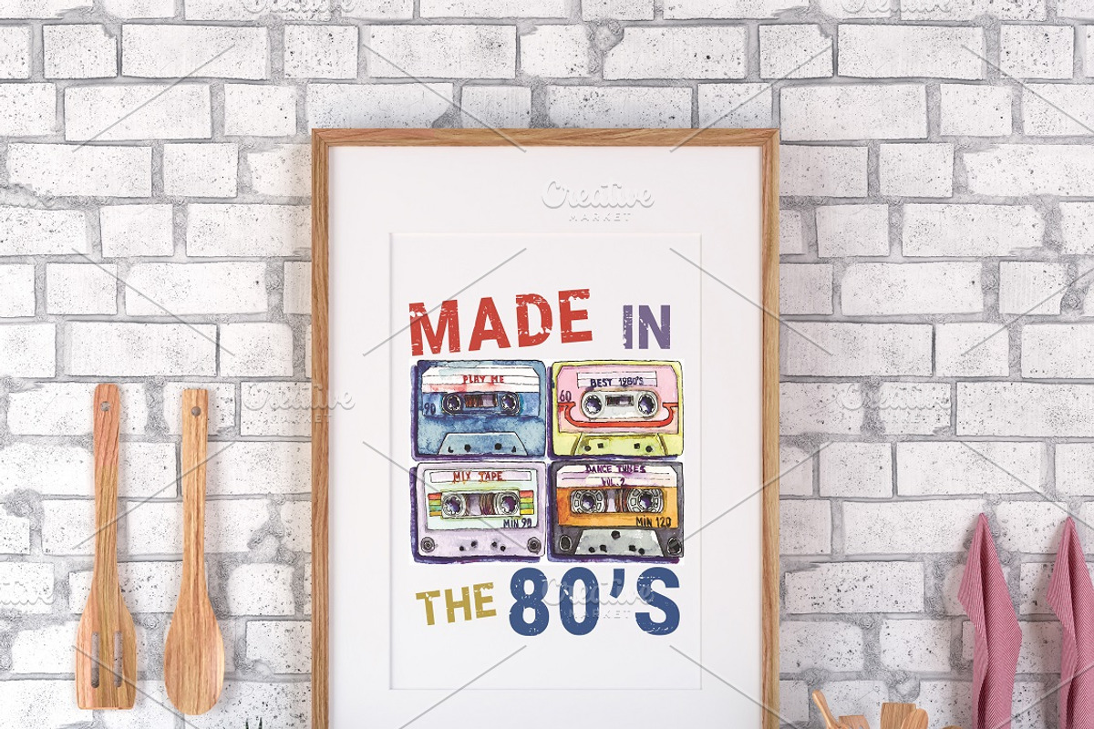 Made in the 80s Print, an Object Illustration by Watercolor_Vector Graphic (Photo 3 of 4)