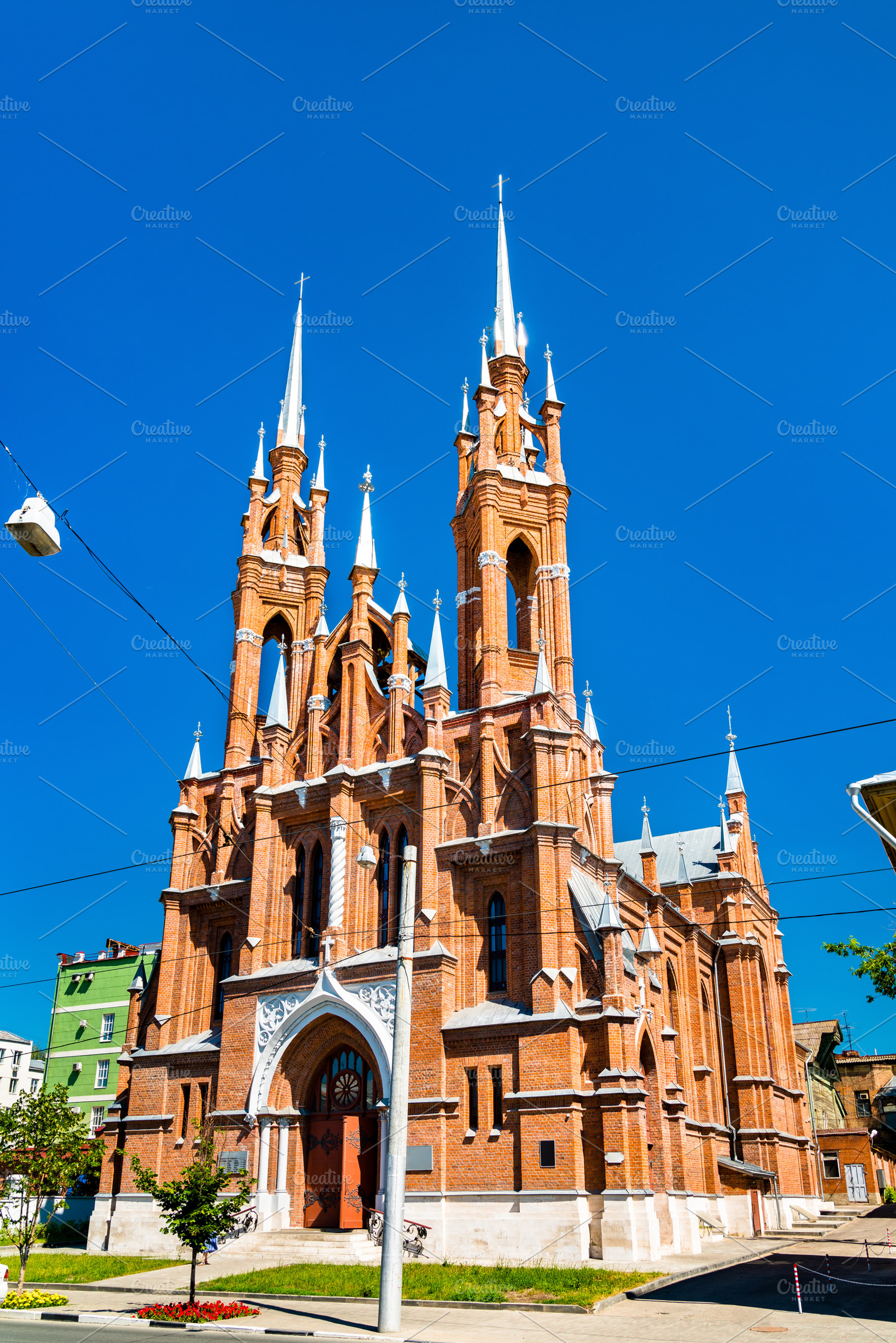 Sacred heart catholic church in sama containing samara, russia, and catholic, an Architecture Photo by Leonid Andronov