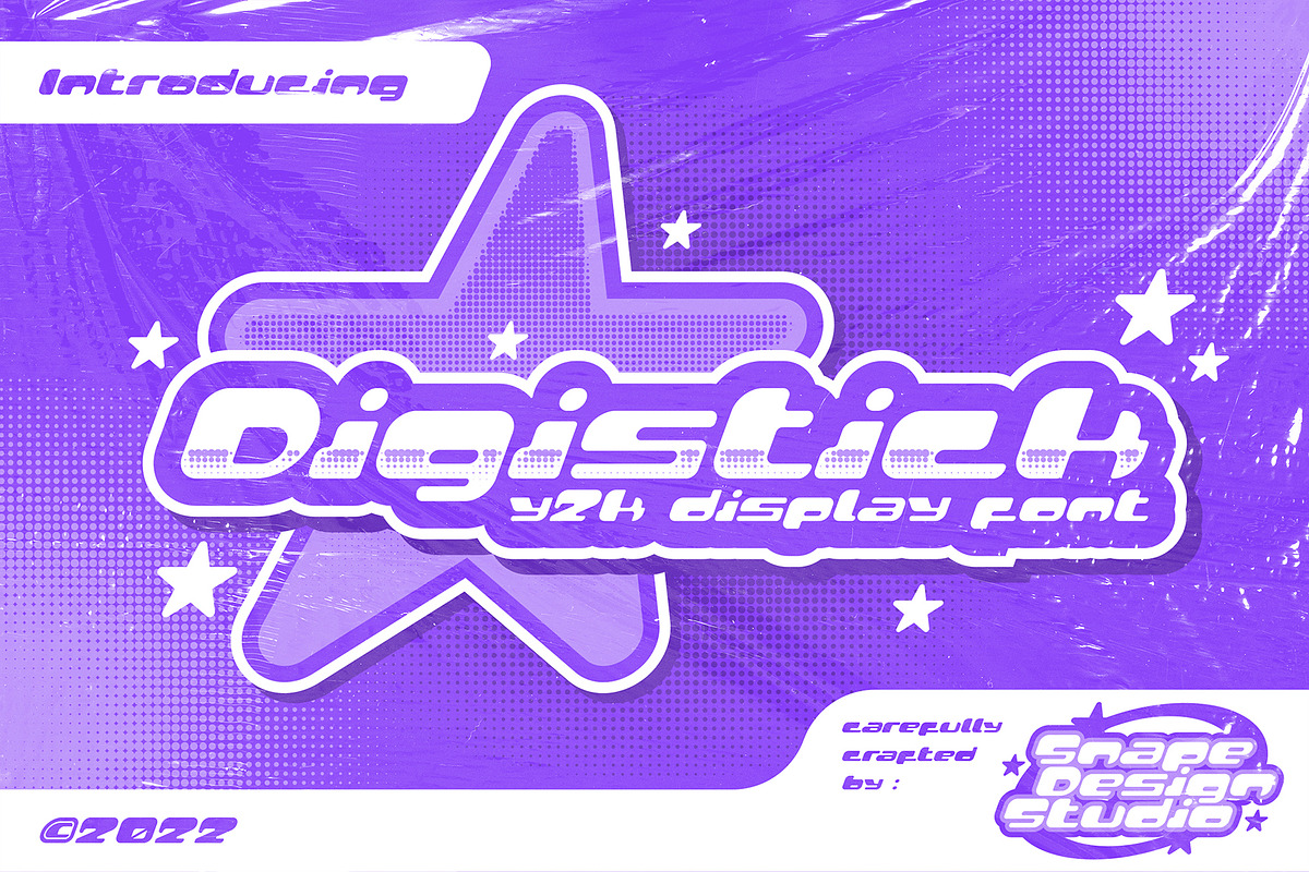 Digistick - Y2K Font, a Font by Snape Design Studio (Photo 1 of 5)