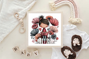 Whimsical Flowers and Girls Big Clip, an Illustration by CraftArtStudio (Thumbnail 6 of 6)