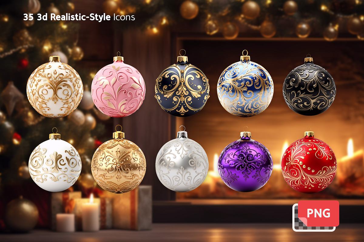 Christmas Balls Set, an Object Graphic by Voysla's Shop (Photo 5 of 10)
