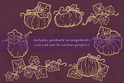 Gold Pumpkins Autumn Clip Art, an Illustration by Palette Pursuit (Thumbnail 4 of 6)