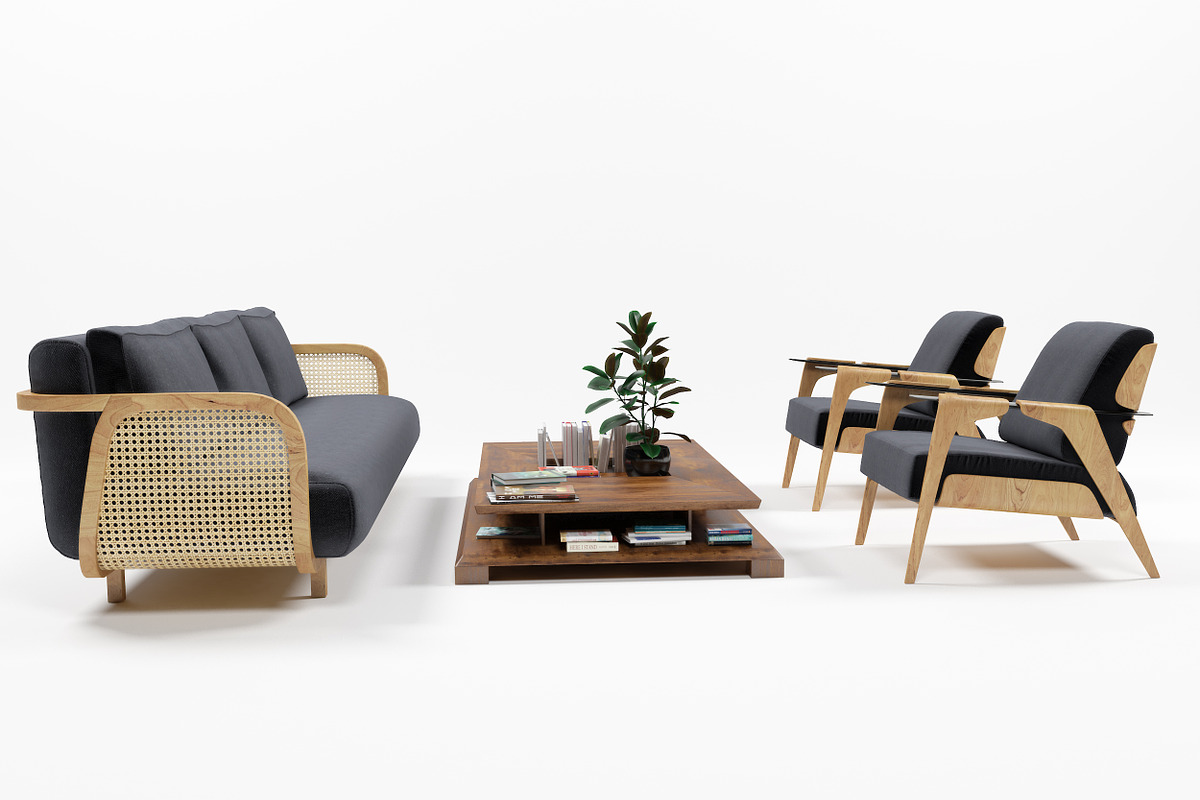 Furniture set 1102, a Furniture 3D Model by inDahouze (Photo 3 of 9)