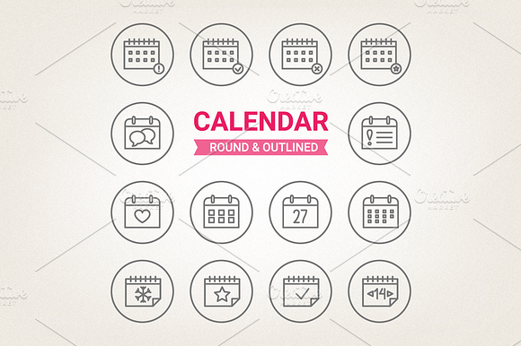 Circle Calendar Icons