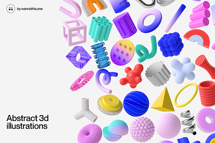 Abstract 3d illustrations, an Object Illustration by Wannathis.one