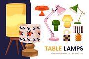 Modern and retro table lamps set, an Object Illustration by Good Studio (Thumbnail 1 of 3)