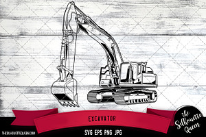 Excavator Detailed Vector Clipart