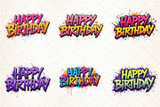 Happy Birthday Png Bundle Sublimatio, an Illustration by Libby Wishes (Thumbnail 4 of 4)