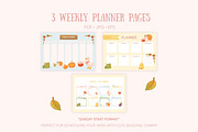 Cute Autumn Planner Pages, a Print Template by Bielousova Art (Thumbnail 2 of 8)