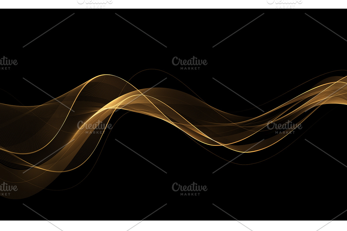 Abstract shiny color gold wave, an Illustration by Marinstri