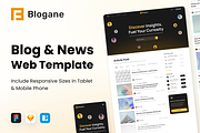 Blogane - Blog/News Landing Page Kit, an UI Kit Template by Agensip Design Agency (Thumbnail 1 of 10)