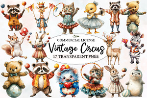 Watercolor Vintage Circus Party, an Illustration by Designworld