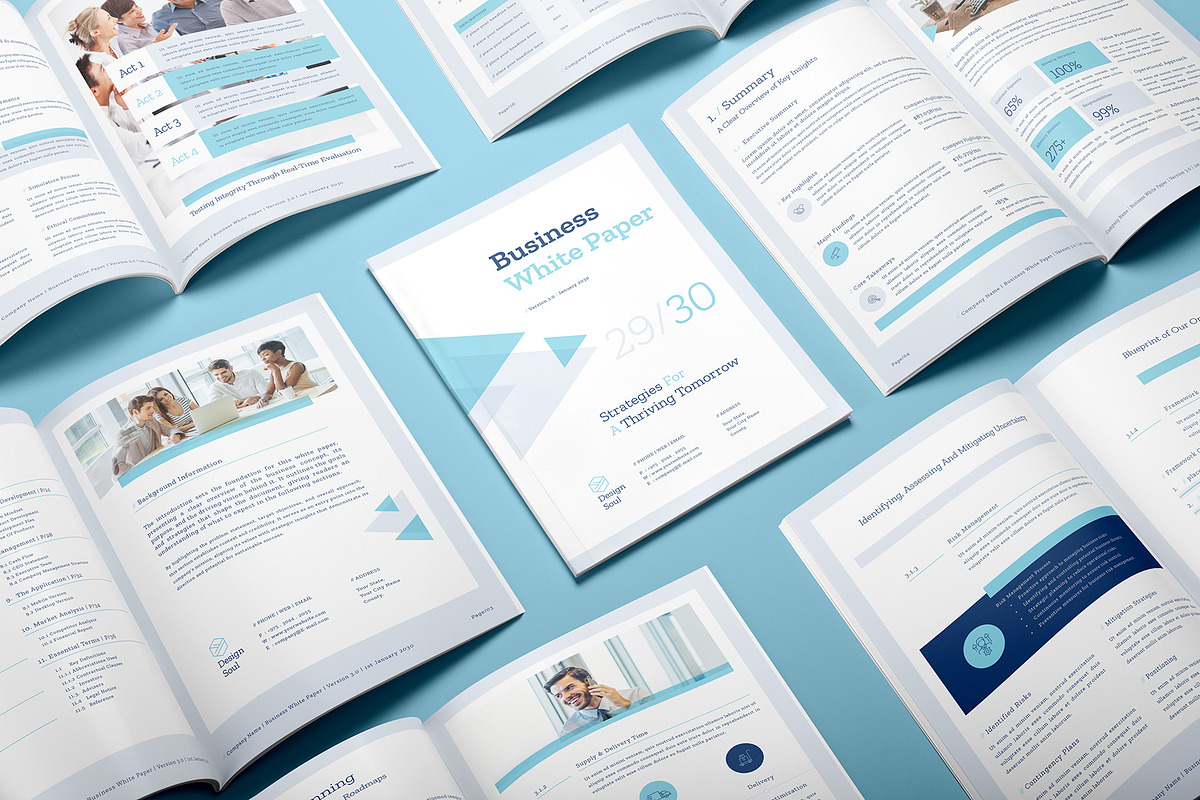 Business White Paper Report Template, a Brochure Template by Designsoul14 (Photo 2 of 15)