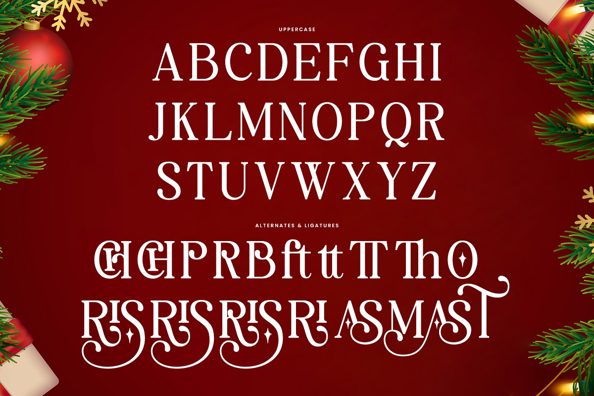 Christmas – Elegant Holiday Serif, a Serif Font by Mahesans Co (Photo 8 of 10)