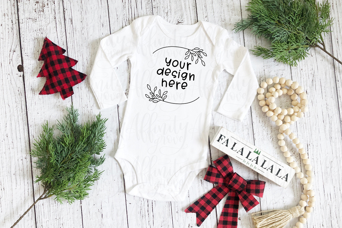 Christmas Baby Onesie Mockup Bundle, a Shirt Mockup by Affinity Grove (Photo 3 of 6)