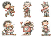 Whimsical Valentine Father Clipart, an Illustration by DreamArtGraphic (Thumbnail 3 of 4)