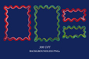 Christmas Colored Squiggle Frames, a Seasonal Illustration by Lavender And Sea (Thumbnail 2 of 2)