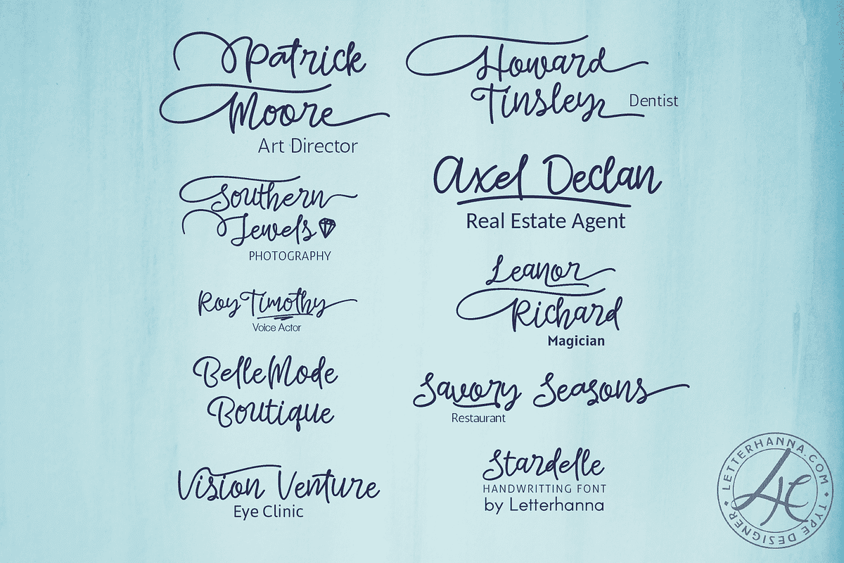 Stardelle Font, a Handwritten Font by Letterhanna Studio (Photo 2 of 11)