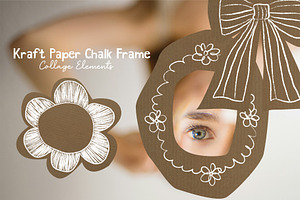 Kraft Paper Chalk Collage Elements